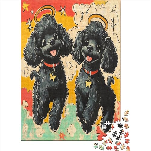 Poodle Puzzle 1000 Teile UnregelmaBige Einzigartige Holzpuzzle Erwachsene Heim Dekoration Für Erwachsene Und Kinder Ab 12 Jahren 1000pcs (75x50cm) von GAOYUCHUN