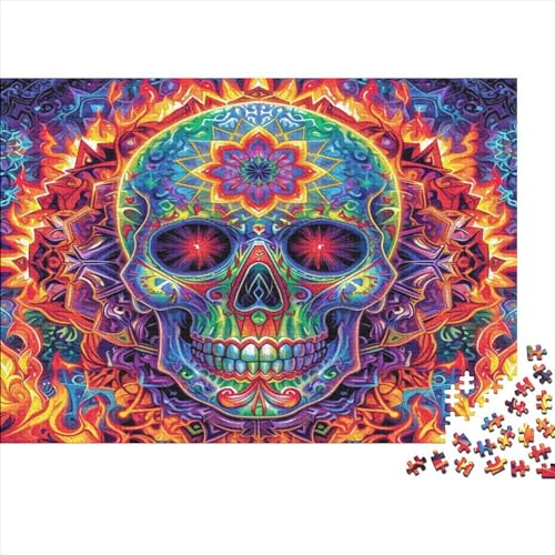 Psychedelic Coloured Skeletons 1000 Stuck Puzzles UnregelmaBige Einzigartige Holzpuzzle Erwachsene Herausforderung Für Erwachsene Und Kinder Ab 12 Jahren 1000pcs (75x50cm) von GAOYUCHUN