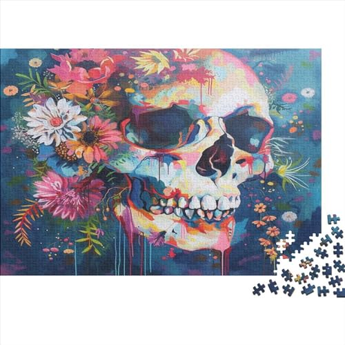 Psychedelic Skull 1000 Stuck Puzzles Stressabbau-Spielzeug Holzpuzzle Erwachsene Herausforderung Für Erwachsene Und Kinder Ab 12 Jahren 1000pcs (75x50cm) von GAOYUCHUN