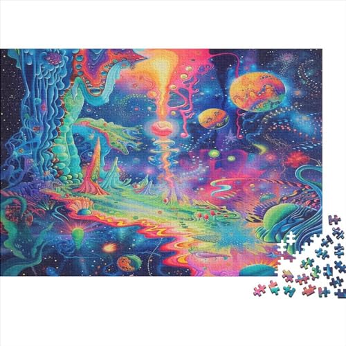 Psychedelic Star 1000 Stuck Puzzles Lernspiel Spielzeug Geschenk Holzpuzzle Erwachsene Herausforderung Erwachsene Und Kinder Ab 14 Jahren 1000pcs (75x50cm) von GAOYUCHUN