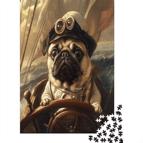 Pug Puzzle 1000 Teile Herausforderung Holzpuzzle Erwachsene Heim Dekoration Für Erwachsene Und Kinder Ab 12 Jahren 1000pcs (75x50cm) von GAOYUCHUN