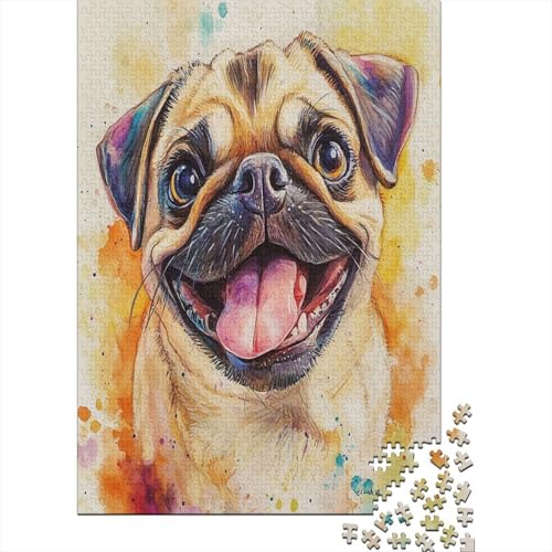 Pug Puzzle 1000 Teile UnregelmaBige Einzigartige Holzpuzzle Erwachsene Herausforderung Erwachsene Und Kinder Ab 14 Jahren 1000pcs (75x50cm) von GAOYUCHUN