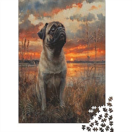 Pug Puzzle 1000 Teile UnregelmaBige Einzigartige Holzpuzzle Erwachsene Herausforderung Erwachsene Und Kinder Ab 14 Jahren 1000pcs (75x50cm) von GAOYUCHUN