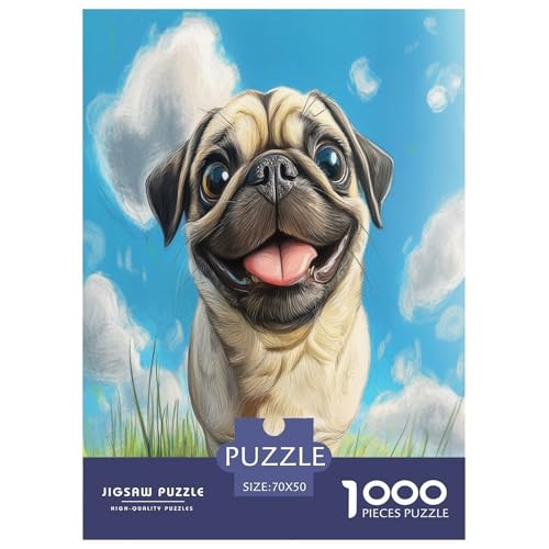 Pug Puzzles 1000 Teile Schwer Puzzle Spielzeug Pädagogisches Spiel Impossible Herausforderungsspielzeug Für Erwachsene Und Kinder in Bewährter 70x50cm/1000pcs von GAOYUCHUN