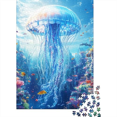 Qualle Puzzle 1000-teilige Schwer Puzzle Spielzeug Lernspiel Impossible Herausforderung Spielzeug Für Erwachsene Und Kinder Ab 12 Jahren 1000pcs (75x50cm) von GAOYUCHUN