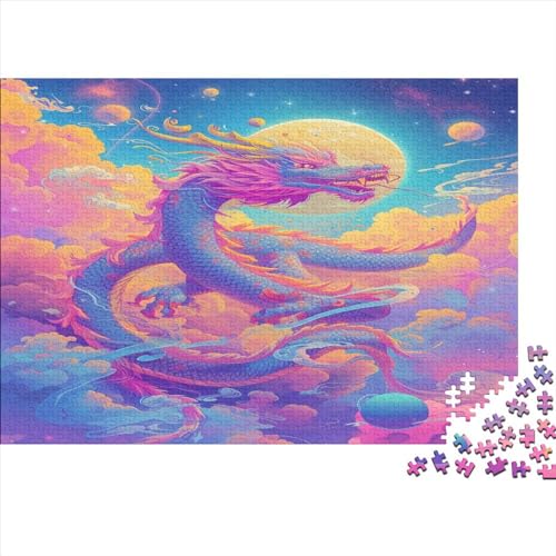 Rainbow-Coloured Dragons 1000 Stuck Puzzles Abbauen Familien Holzpuzzle Erwachsene Schwieriges Für Erwachsene Und Kinder Ab 12 Jahren 1000pcs (75x50cm) von GAOYUCHUN