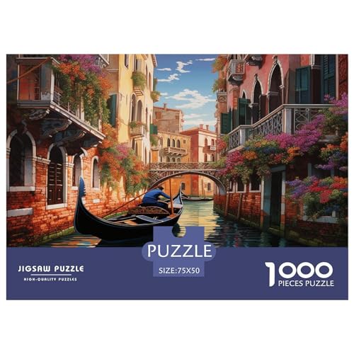 Riverside Town Puzzlespiel 1000 Teile Jigsaw Puzzle 1000 Puzzle FüR Erwachsene Kinder Senioren Erwachsenen Puzzlespiel Puzzel 1000pcs (75x50cm) von GAOYUCHUN