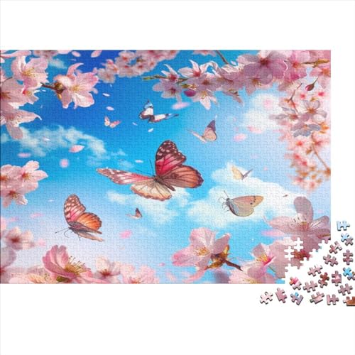 Rosa Schmetterling Puzzle 1000 Teile Puzzle Für Erwachsene Und Kinder Ab 14 Jahren,Puzzlespiel Erwachsenen Puzzlespiel Puzzel 1000pcs (75x50cm) von GAOYUCHUN