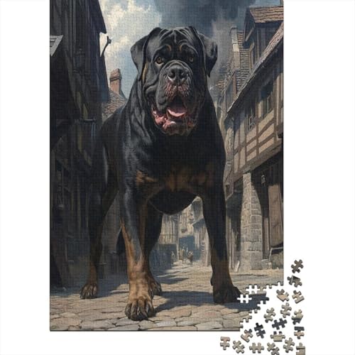 Rottweiler Puzzle 1000 Teile UnregelmaBige Einzigartige Holzpuzzles Herausforderung Für Erwachsene Und Kinder Ab 12 Jahren 1000pcs (75x50cm) von GAOYUCHUN