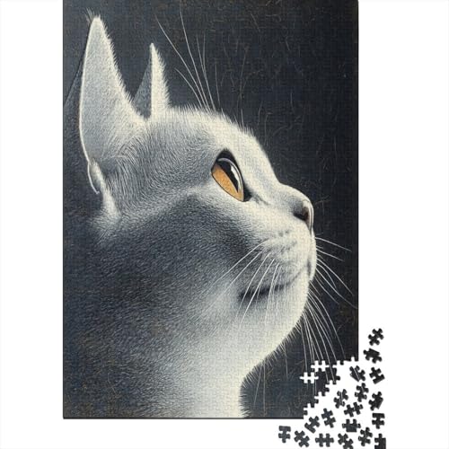 Russian Blue Puzzle 1000 Teile Geschenkideen Holzpuzzle Erwachsene UnregelmaBige Einzigartige Für Erwachsene Und Kinder Ab 12 Jahren 1000pcs (75x50cm) von GAOYUCHUN