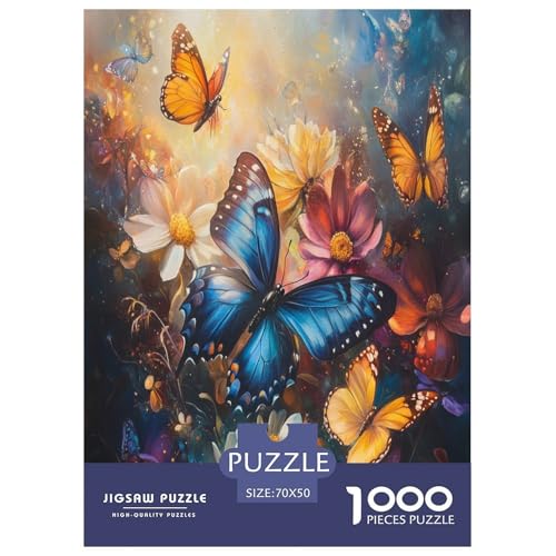 Schmetterling Puzzles 1000 Teile Schwer Puzzle Spielzeug Pädagogisches Spiel Impossible Herausforderungsspielzeug Für Erwachsene Und Kinder in Bewährter 70x50cm/1000pcs von GAOYUCHUN