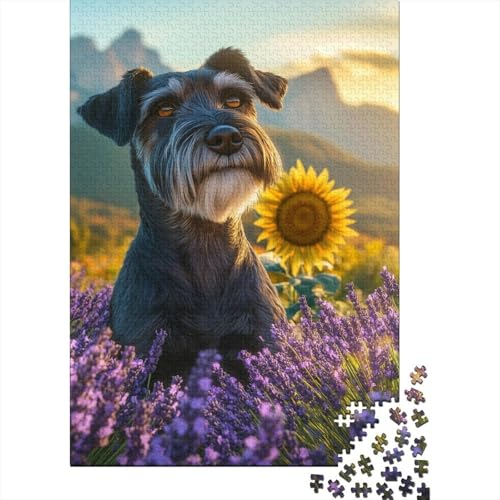 Schnauzer 1000-teiliges Puzzle Lernspiel Spielzeug Geschenk Puzzle 1000 Teile Holzpuzzle Erwachsene Herausforderung Für Erwachsene Teenager 1000pcs (75x50cm) von GAOYUCHUN