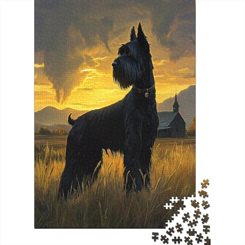 Schnauzer Puzzle 1000 Teile Erwachsene Lernspiel Spielzeug Geschenk Holzpuzzles Herausforderung Für Erwachsene Und Kinder Ab 12 Jahren 1000pcs (75x50cm) von GAOYUCHUN