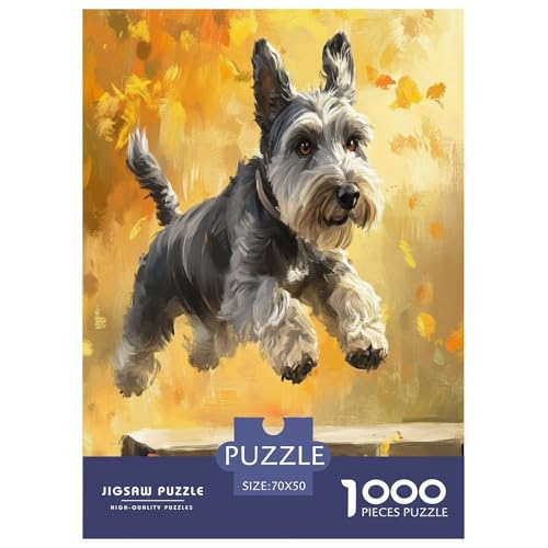 Schnauzer Puzzle 1000-teilige Schwer Puzzle Spielzeug Pädagogisches Spiel Impossible Herausforderungsspielzeug Für Erwachsene Und Kinder in Bewährter 70x50cm/1000pcs von GAOYUCHUN