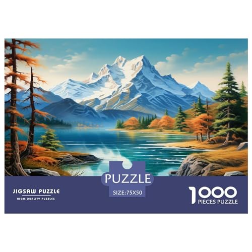 Seen and Snowy Mountains Puzzle 1000 Teile Erwachsener Kniffel Spaß Für Die Ganze Familie - Abwechslungsreiche 1000 Puzzleteilige Motive Puzzlespiel Erwachsene, Puzzel 1000pcs (75x50cm) von GAOYUCHUN