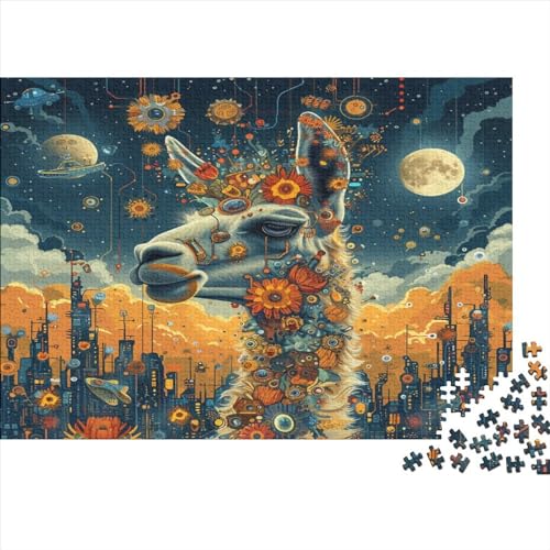 Sheep's Head Full of Flowers 1000 Teile Puzzlespie Lernspiel Spielzeug Geschenk Holzpuzzle Erwachsene Für Erwachsene Und Kinder 1000pcs (75x50cm) von GAOYUCHUN