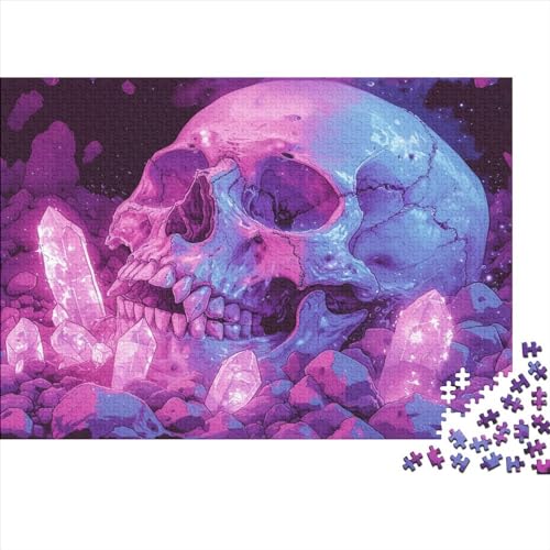 Skull with Crystal 1000 Stuck Puzzles UnregelmaBige Einzigartige Holzpuzzle Erwachsene Herausforderung Erwachsene Und Kinder Ab 14 Jahren 1000pcs (75x50cm) von GAOYUCHUN