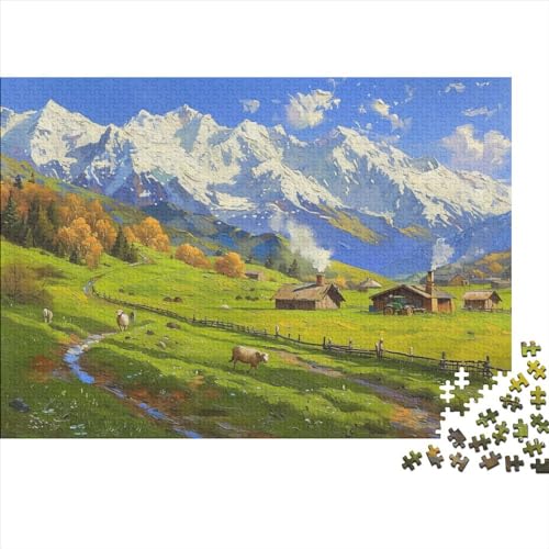 Small Village Under The Snow-Capped 1000 Stuck Puzzles Lernspiel Spielzeug Geschenk Holzpuzzle Erwachsene Abbauen Familien Für Erwachsene Und Kinder 1000pcs (75x50cm) von GAOYUCHUN