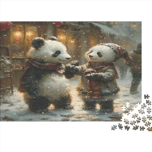 Snow Panda 1000 Teile Puzzlespie UnregelmaBige Einzigartige Holzpuzzle Erwachsene Heim Dekoration Für Erwachsene Und Kinder Ab 12 Jahren 1000pcs (75x50cm) von GAOYUCHUN