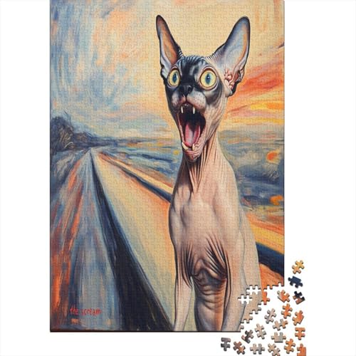 Sphinx Cat 1000 Stück Puzzles Lernspiel Spielzeug Geschenk Puzzle 1000 Teile Holzpuzzle Erwachsene Herausforderung Für Erwachsene Und Kinder Ab 12 Jahren 1000pcs (75x50cm) von GAOYUCHUN