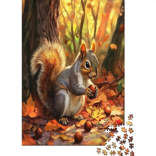 Squirrel Puzzle 1000 Teile Erwachsene Abbauen Familien Holzpuzzle Erwachsene Stressabbau-Spielzeug Für Erwachsene Und Kinder Ab 12 Jahren 1000pcs (75x50cm) von GAOYUCHUN