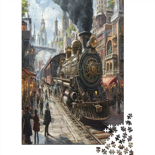 Steam Train 1000 Stück Puzzles Lernspiel Spielzeug Geschenk Puzzle 1000 Teile Holzpuzzle Erwachsene Herausforderung Für Erwachsene Und Kinder Ab 12 Jahren 1000pcs (75x50cm) von GAOYUCHUN