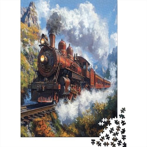 Steam Train Puzzle 1000 Teile Erwachsene Lernspiel Spielzeug Geschenk Holzpuzzles Herausforderung Für Erwachsene Und Kinder Ab 12 Jahren 1000pcs (75x50cm) von GAOYUCHUN