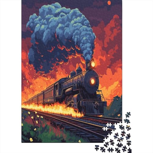 Steam Train Puzzle 1000 Teile ErwachseneStressabbau-Spielzeug Holzpuzzle Erwachsene Herausforderung Für Erwachsene Und Kinder Ab 12 Jahren 1000pcs (75x50cm) von GAOYUCHUN