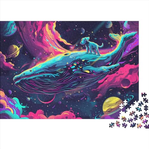 Stilized Dog Riding A Whale 1000 Stuck Puzzles Lernspiel Spielzeug Geschenk Holzpuzzle Erwachsene Herausforderung Für Erwachsene Und Kinder Ab 12 Jahren 1000pcs (75x50cm) von GAOYUCHUN