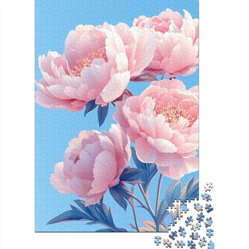 Tanhuasuiying_Beautiful_pink_Peonies_Delicate_and_elegant_Flowe_a7406bed-83a3-48a1-903c-abcfe4d57e35 1000-teiliges Puzzle Herausforderung Puzzle 1000 Teile Holzpuzzle Erwachsene Stressabbau-Spielzeug von GAOYUCHUN