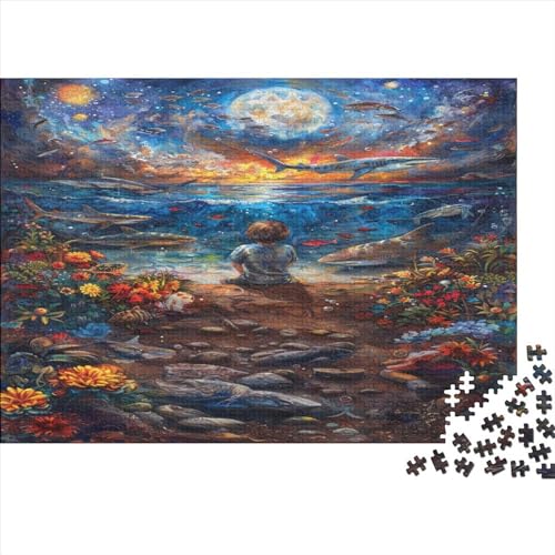 The Magical World of The Sea 1000 Teile Puzzlespie Heim Dekoration Holzpuzzle Erwachsene Für Erwachsene Und Kinder Ab 12 Jahren 1000pcs (75x50cm) von GAOYUCHUN