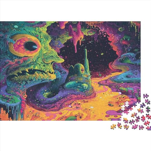 The World of Neon Fantasy 1000 Teile Puzzlespie UnregelmaBige Einzigartige Holzpuzzle Erwachsene Herausforderung Erwachsene Und Kinder Ab 14 Jahren 1000pcs (75x50cm) von GAOYUCHUN