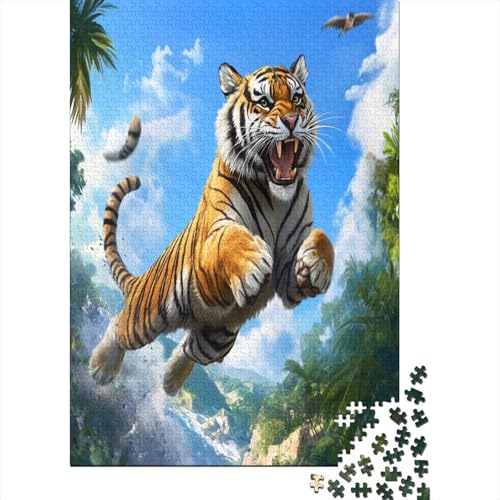 Tiger Puzzle 1000 Teile Lernspiel Spielzeug Geschenk Holzpuzzle Erwachsene Schwieriges Für Erwachsene Und Kinder Ab 12 Jahren 1000pcs (75x50cm) von GAOYUCHUN