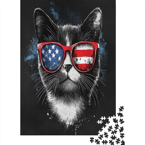 USA Shorthair 1000 Stück Puzzles Stressabbau-Spielzeug Puzzle 1000 Teile Holzpuzzle Erwachsene Heim Dekoration Erwachsene Und Kinder Ab 14 Jahren 1000pcs (75x50cm) von GAOYUCHUN