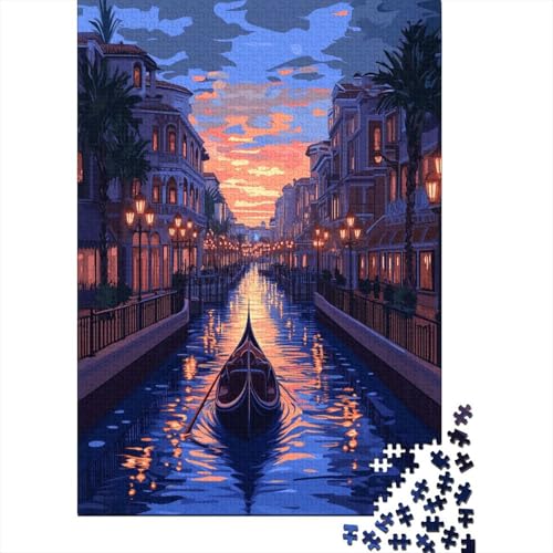 Venice Water City Puzzle 1000 Teile Abbauen Familien Holzpuzzle Erwachsene Stressabbau-Spielzeug Erwachsene Und Kinder Ab 14 Jahren 1000pcs (75x50cm) von GAOYUCHUN
