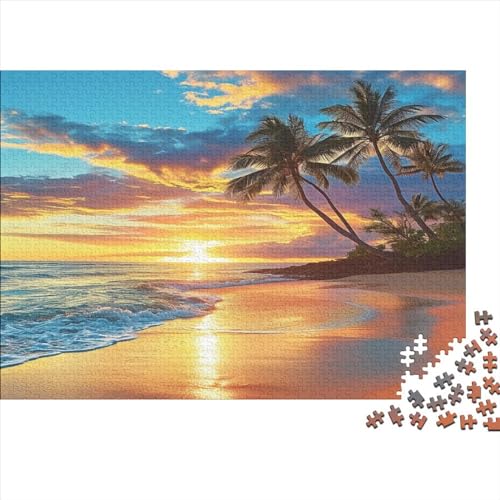 Vibrant Beachscape 1000 Teile Puzzlespie Lernspiel Spielzeug Geschenk Holzpuzzles Herausforderung Für Erwachsene Und Kinder Ab 12 Jahren 1000pcs (75x50cm) von GAOYUCHUN