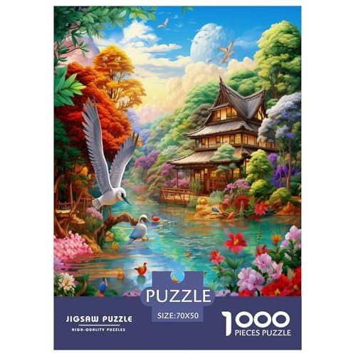 Vögel und Blumen Puzzle 1000-teilige Schwer Puzzle Spielzeug Lernspiel Impossible Herausforderungsspielzeug Für Erwachsene Und Kinder Ab 14 Jahren 70x50cm/1000pcs von GAOYUCHUN