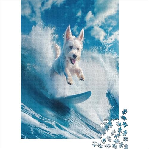 West Highland White Terrier Puzzle 1000 Teile Erwachsene Abbauen Familien Holzpuzzle Erwachsene Stressabbau-Spielzeug Für Erwachsene Und Kinder Ab 12 Jahren 1000pcs (75x50cm) von GAOYUCHUN