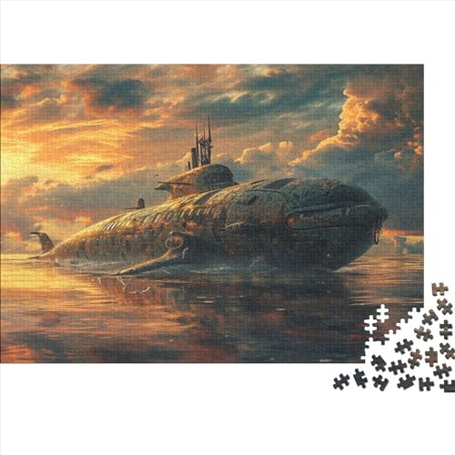 Whale Submarine 1000-teiliges Puzzle Lernspiel Spielzeug Geschenk Holzpuzzles Heim Dekoration Erwachsene Und Kinder Ab 14 Jahren 1000pcs (75x50cm) von GAOYUCHUN