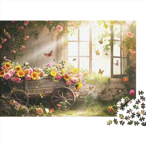 Whimsical Garden 1000-teiliges Puzzle UnregelmaBige Einzigartige Holzpuzzles Stressabbau-Spielzeug Für Erwachsene Und Kinder Ab 12 Jahren 1000pcs (75x50cm) von GAOYUCHUN