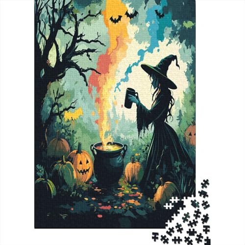 Witch Puzzle 1000 Teile Erwachsene UnregelmaBige Einzigartige Holzpuzzles Stressabbau-Spielzeug Für Erwachsene Und Kinder Ab 12 Jahren 1000pcs (75x50cm) von GAOYUCHUN