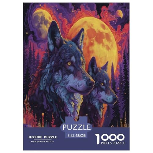 Wölfe in The Moonlight Puzzles 1000 Teile Schwer Puzzle Spielzeug Pädagogisches Spiel Impossible Herausforderungsspielzeug Für Erwachsene Und Kinder Ab 14 Jahren 38x26cm/1000pcs Wölfe in The Moonlight Puzzles 1000 Teile Schwer Puzzle Spielzeug Pädagogisches Spiel Impossible Herausforderungsspielzeug Für Erwachsene Und Kinder Ab 14 Jahren 38x26cm/1000pcs von GAOYUCHUN