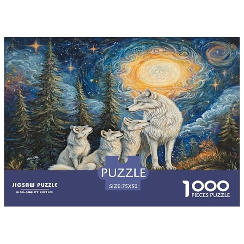 Wolf 1000 Stück Puzzles Für Erwachsene Teenager Stress Abbauen Familien-Puzzlespiel 1000-teiliges Puzzle Kinder Lernspiel Spielzeug Geschenk Puzzel 1000pcs (75x50cm) von GAOYUCHUN