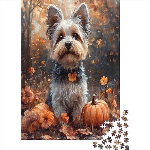 Yorkshire Terrier 1000-teiliges Puzzle Lernspiel Spielzeug Geschenk Puzzle 1000 Teile Puzzles Heim Dekoration Für Erwachsene Und Kinder Ab 12 Jahren 1000pcs (75x50cm) von GAOYUCHUN
