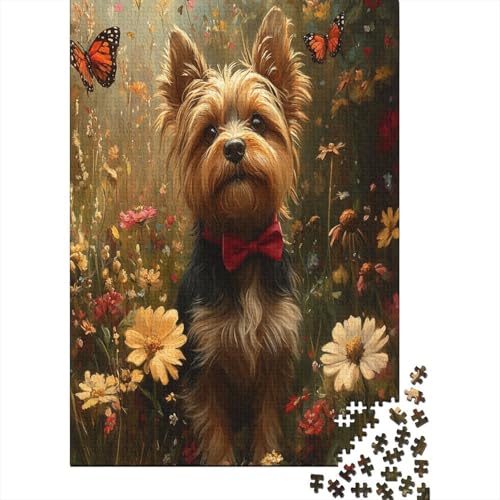 Yorkshire Terrier Puzzle 1000 Teile Lernspiel Spielzeug Geschenk Holzpuzzle Erwachsene Abbauen Familien Für Erwachsene Und Kinder 1000pcs (75x50cm) von GAOYUCHUN