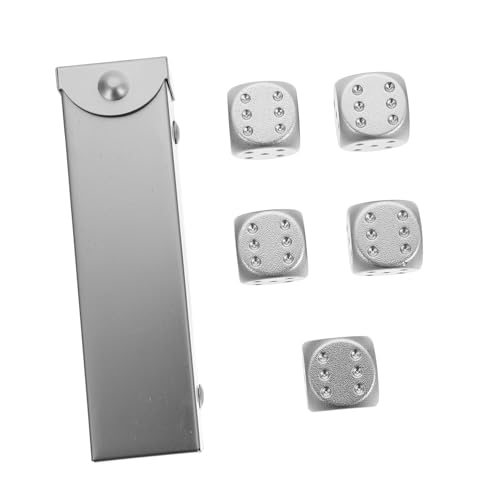 GARIOUANS 1 Satz Aluminium Legierung Würfel Set Metall Würfel für Partys Leicht Tragbar für Spiele Hochzeiten und Festivals Ktv Trinkspiel Silber GARIOUANS 1 Satz Aluminium Legierung Würfel Set Metall Würfel für Partys Leicht Tragbar für Spiele Hochzeiten und Festivals Ktv Trinkspiel Silber von GARIOUANS