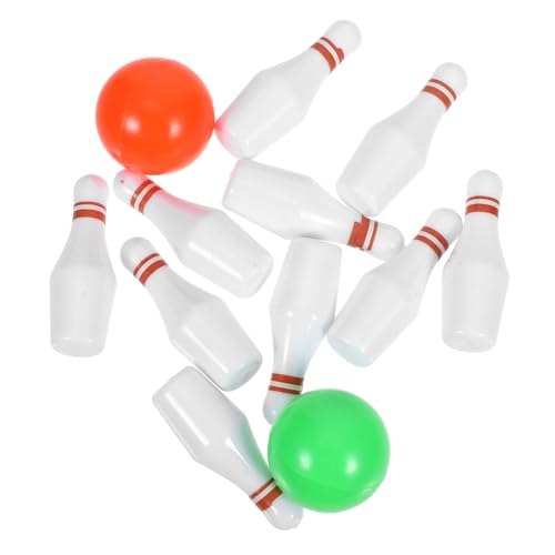 GARIOUANS 1 Satz Bowlingkugel vortäuschen puppenhaus Minature Plastik -Bowlingkugel Mini-Bowlingkugeln Puppenhaus -Miniaturen Bowling Mini-Bowlingspiel- Weiß von GARIOUANS