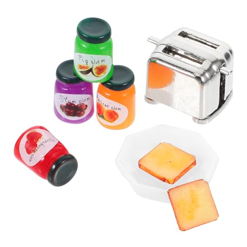 GARIOUANS 1satz Miniatur Brotmaschine Modell Mit Marmelade Und Brot Realistische Puppenhaus Dekoration Für Kreative Küchen-szenen Sicheres Und Langlebiges Material Perfektes Zubehör Für von GARIOUANS