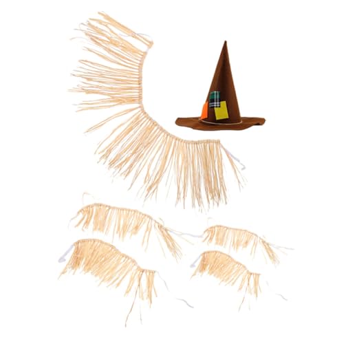 GARIOUANS 1 Satz Hawaii Kostümset Teilig Grasrock und Hexenhut für Luau Party Bequem und Stylisch Umweltfreundliches Material für Frauen und Erwachsene Sommerfeste und Bühnenauftritte von GARIOUANS