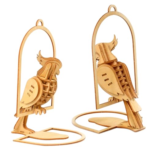GARIOUANS 1 Satz Holz Puzzle DIY Papageien Modell Handgefertigtes für Fördert Kreativität und Hand Augen Koordination Sicheres und Glattes Holzspielzeug von GARIOUANS